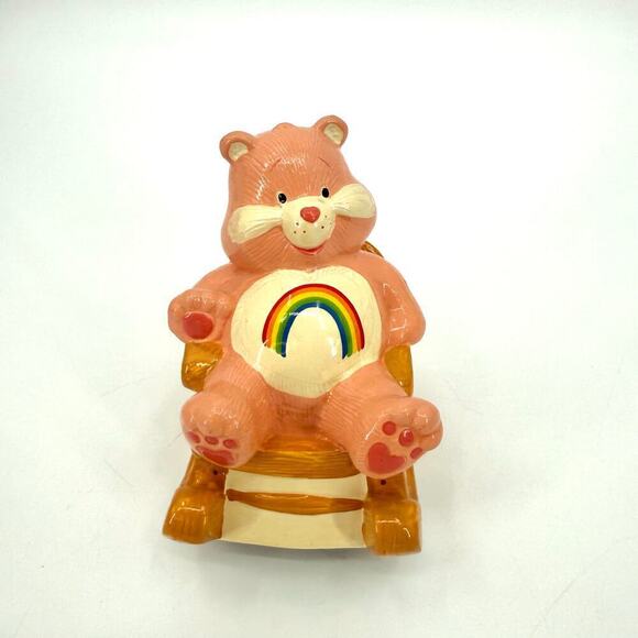 Vintage 1983 Care Bear Ceramic Musical Figurine Cheer Bear Brahms Lullaby Works! - Picture 5 of 11